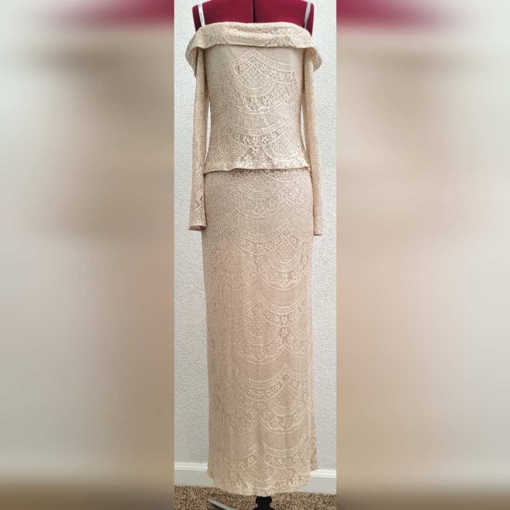 David's Bridal mother of bride champagne dress, sz 8